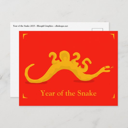 Jaar van de Slang 2025 Briefkaart (Voorkant / Achterkant)