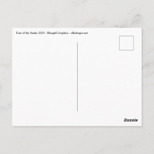 Jaar van de Slang 2025 Briefkaart (Achterkant)