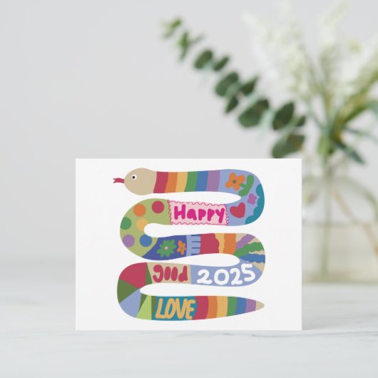 Jaar van de Slang 2025 Briefkaart (Staand voorkant)