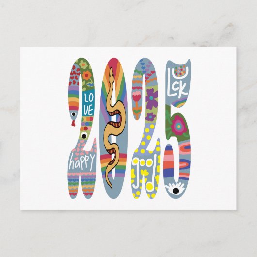 Jaar van de Slang 2025 Briefkaart (Voorkant)