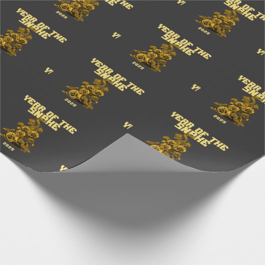 Jaar van de slang 2025 cadeaupapier (Hoek)