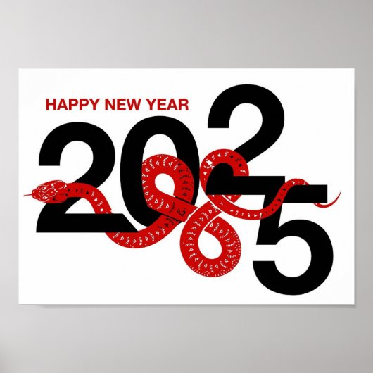 Jaar van de Slang 2025 Chinees Poster (Voorkant)
