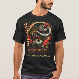 Jaar van de Slang 2025  Chinese kunst Vrouwen M T-shirt