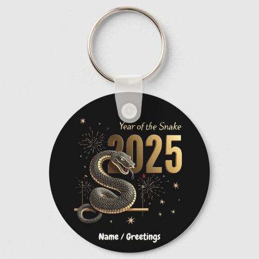 Jaar van de Slang 2025 Chinese Zodiac Sleutelhanger (Voorkant)