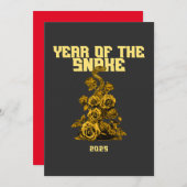 Jaar van de slang 2025 feestdagenkaart (Voorkant / Achterkant)