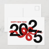 Jaar van de Slang 2025 Feestdagenkaart (Voorkant / Achterkant)