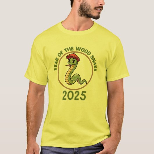 Jaar van de Slang 2025 Lunar Zodiac teken T-shirt (Voorkant)