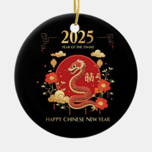 Jaar Van De Slang 2025 Maan Nieuwjaar Chinees Nieu Keramisch Ornament