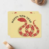 Jaar van de Slang 2025 Note Kaart en Kalender Notitiekaartje (Voorkant / Achterkant in situ)
