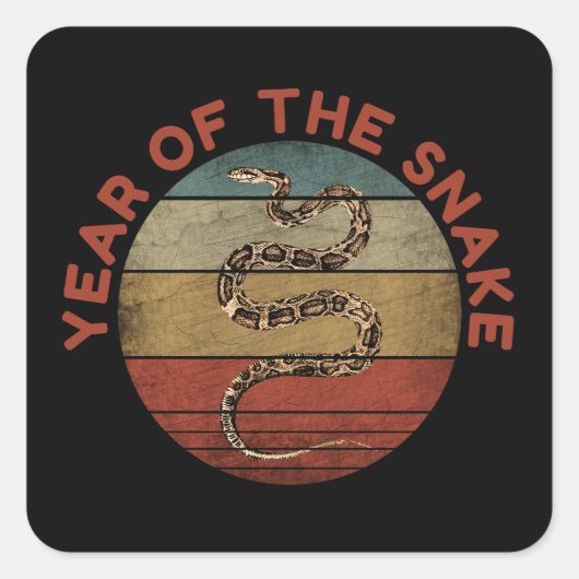 Jaar van de Slang 2025 Vierkante Sticker (Voorkant)