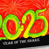 Jaar van de Slang 2025 wenskaart Feestdagen Kaart