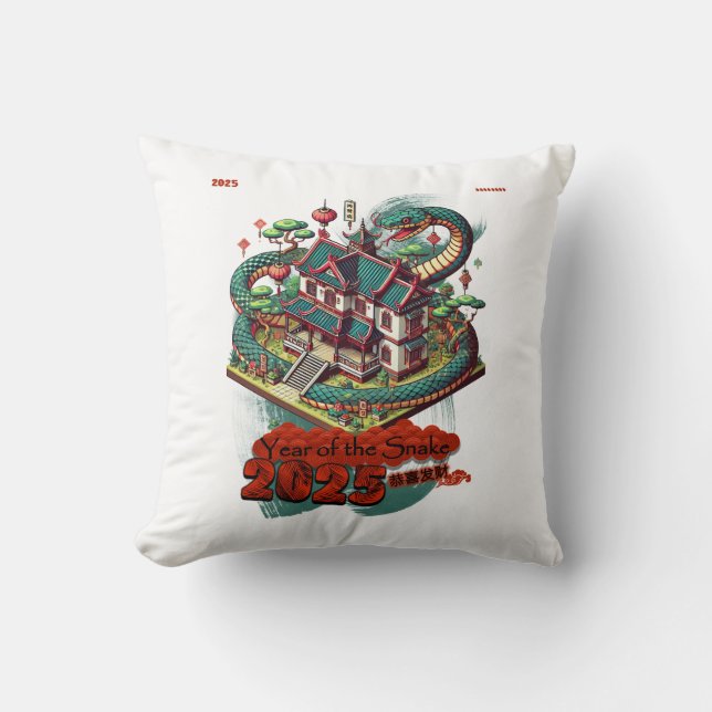 Jaar van de Slang: Chinees Nieuwjaar 2025 #01 Kussen (Voorkant)