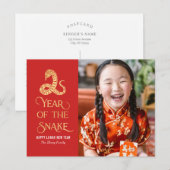 Jaar van de Slang Chinees Nieuwjaar Briefkaart (Voorkant / Achterkant)