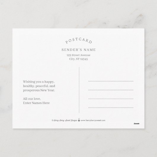 Jaar van de Slang Chinees Nieuwjaar Briefkaart (Achterkant)