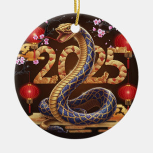 Jaar van de Slang Chinees nieuwjaar Keramisch Ornament
