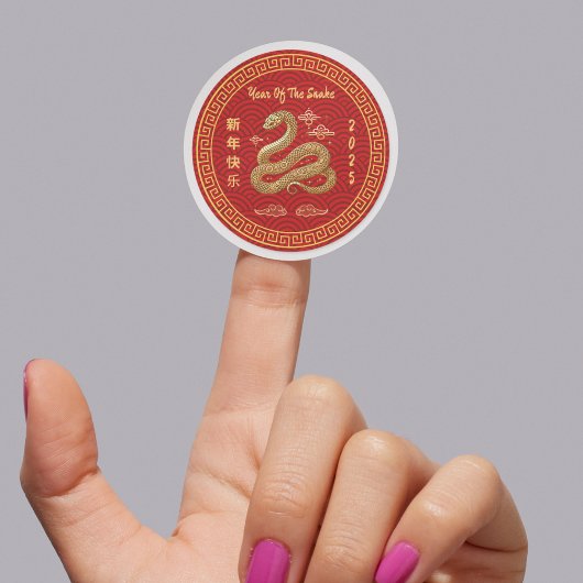 Jaar van de Slang Chinees Nieuwjaar Ronde Sticker
