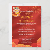 Jaar van de Slang Chinese Nieuwjaarsfeest Uitnodig Kaart (Voorkant)