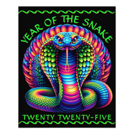 Jaar van de slang foto afdruk