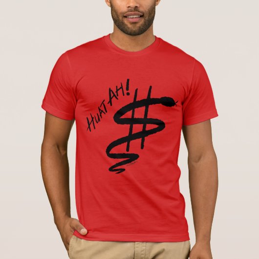 Jaar van de Slang "Huat Ah!" lichtstof T-shirt (Voorkant)