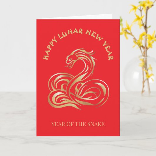 Jaar van de slang kaart (Gele Bloem)