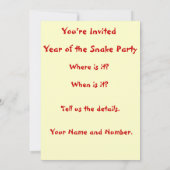 Jaar van de slang kaart (Achterkant)