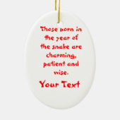 Jaar van de slang keramisch ornament (Achterkant)
