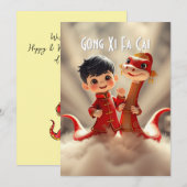 Jaar van de Slang (Kind Snakes) Wenskaart Advieskaart (Voorkant / Achterkant)