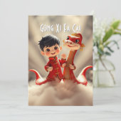 Jaar van de Slang (Kind Snakes) Wenskaart Advieskaart (Staand voorkant)