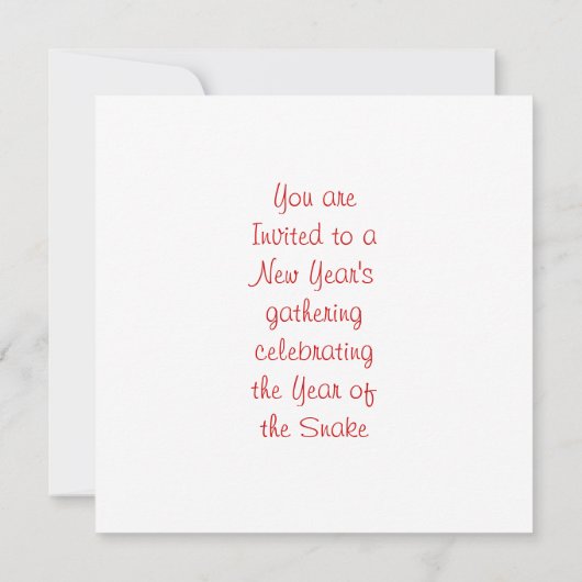 Jaar van de slang met vuurwerk kaart (Achterkant)