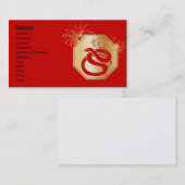 Jaar van de slang met vuurwerk visitekaartje (Voorkant / Achterkant)