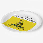 Jaar van de slang / niet op mij lopen papieren bordje (Gekanteld)