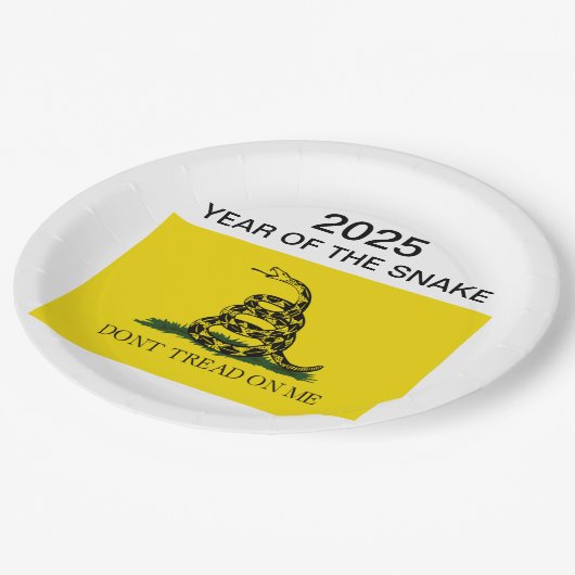 Jaar van de slang / niet op mij lopen papieren bordje (Gekanteld)