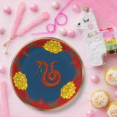 Jaar van de slang papieren bordje (Feest)