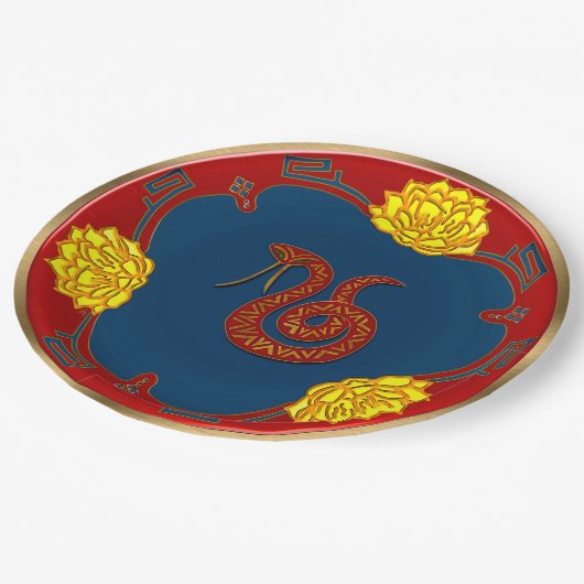 Jaar van de slang papieren bordje (Gekanteld)