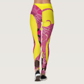 Jaar van de Slang, Rode Bloemen Slang Leggings (Achterkant)