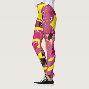 Jaar van de Slang, Rode Bloemen Slang Leggings