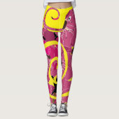 Jaar van de Slang, Rode Bloemen Slang Leggings (Voorkant)