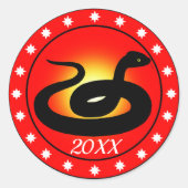 Jaar van de Slang Ronde Sticker (Voorkant)