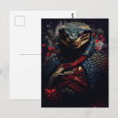 Jaar van de Slang Samurai Briefkaart (Voorkant / Achterkant)