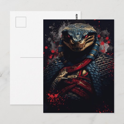 Jaar van de Slang Samurai Briefkaart (Voorkant / Achterkant)