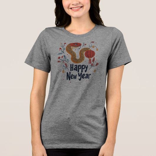 JAAR VAN DE SLANG Tri-Blend SHIRT (Voorkant)