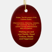 Jaar van de Snake 2013 - Chinees nieuwjaar Keramisch Ornament (Achterkant)