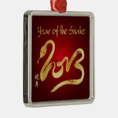 Jaar van de Snake 2013 - Chinees nieuwjaar Metalen Ornament (Rechts)
