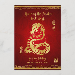 Jaar van de Snake 2013 - Chinese nieuwjaarskaart Kaart