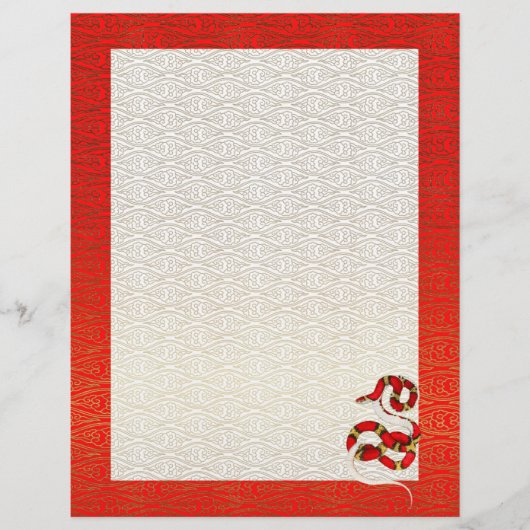 Jaar van de Snake Chinese New Year Letterhead (Voorkant)
