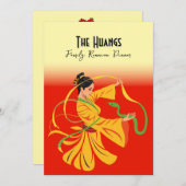 Jaar van de Snake Family Reunion Dinner Invitation Advieskaart (Voorkant / Achterkant)