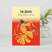 Jaar van de Snake Family Reunion Dinner Invitation Advieskaart (Staand voorkant)