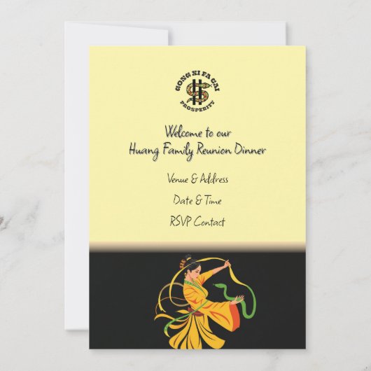 Jaar van de Snake Family Reunion Dinner Invitation Kaart (Achterkant)