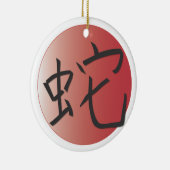 Jaar van de Snake Red Ball Keramisch Ornament (Rechts)