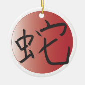 Jaar van de Snake Red Ball Keramisch Ornament (Voorkant)